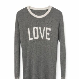 Say What? Grey 🩶 LOVE Graphic Knit Sweater XS Made in USA